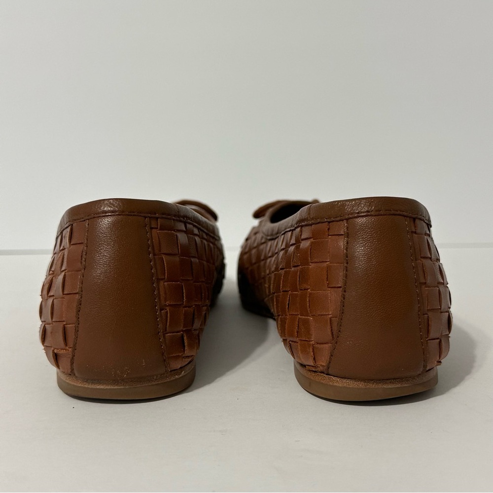 Quince Italian Leather
Handwoven Square Toe Ballet
Flat Brown Size 6 Boho Casual - Picture 7 of 9